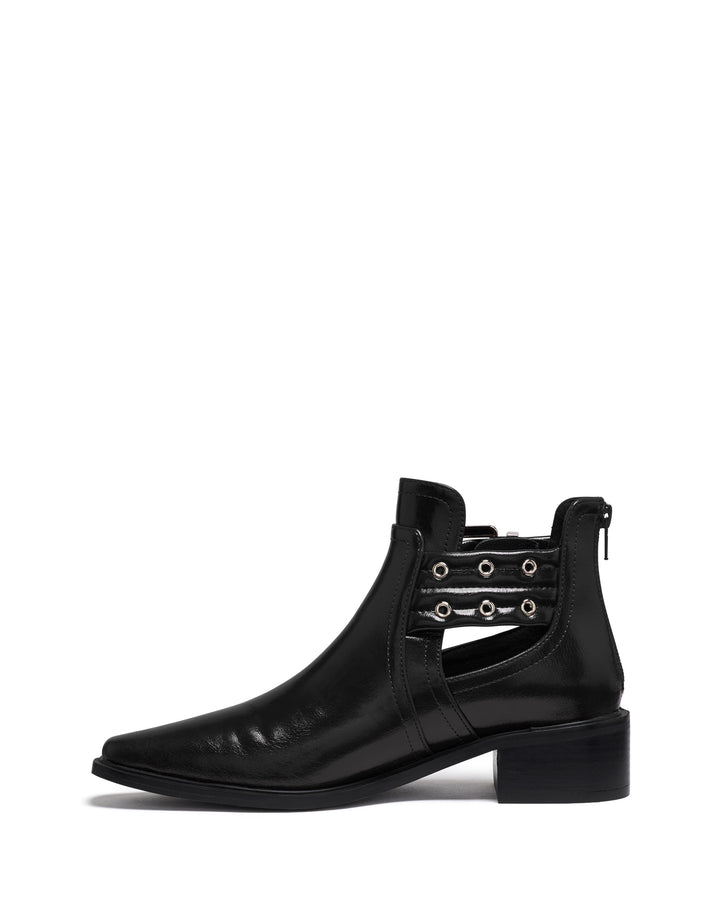 Baylee Ankle Boot Black Crinkle Patent