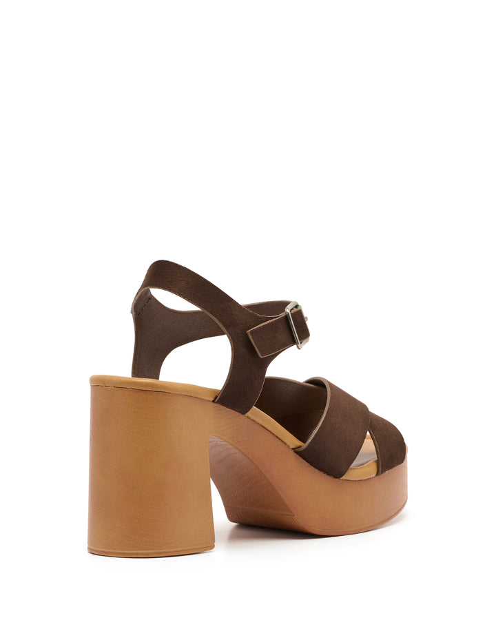 Brynn Clog Heel Chocolate Suede