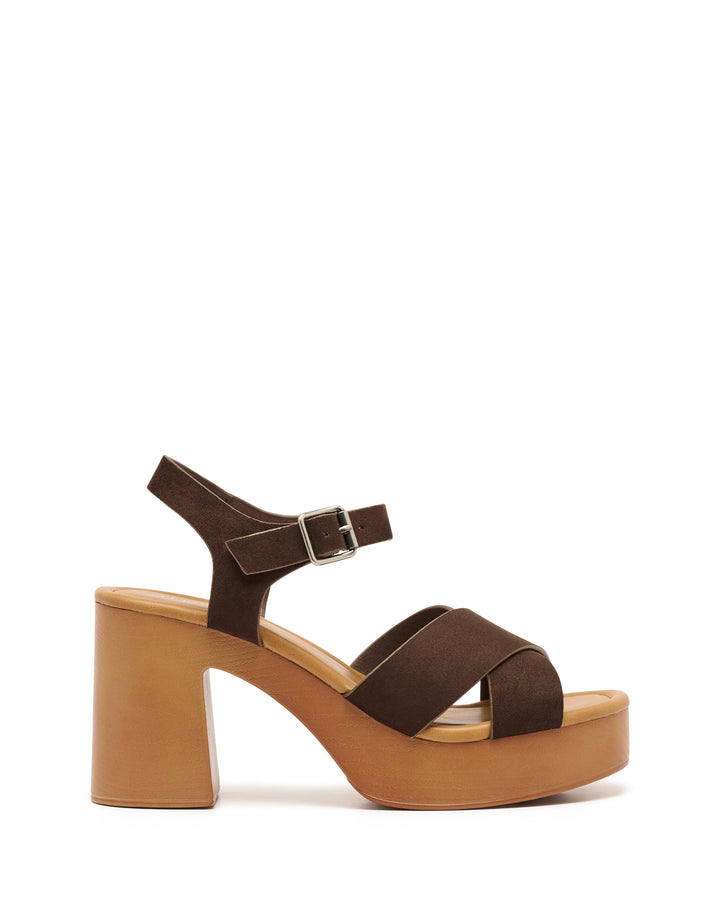 Brynn Clog Heel Chocolate Suede
