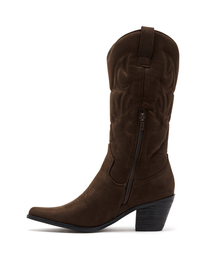 Clayton Cowboy Boot Chocolate Suede