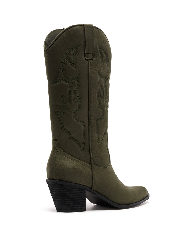 Clayton Cowboy Boot Khaki Suede