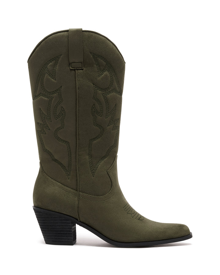 Clayton Cowboy Boot Khaki Suede