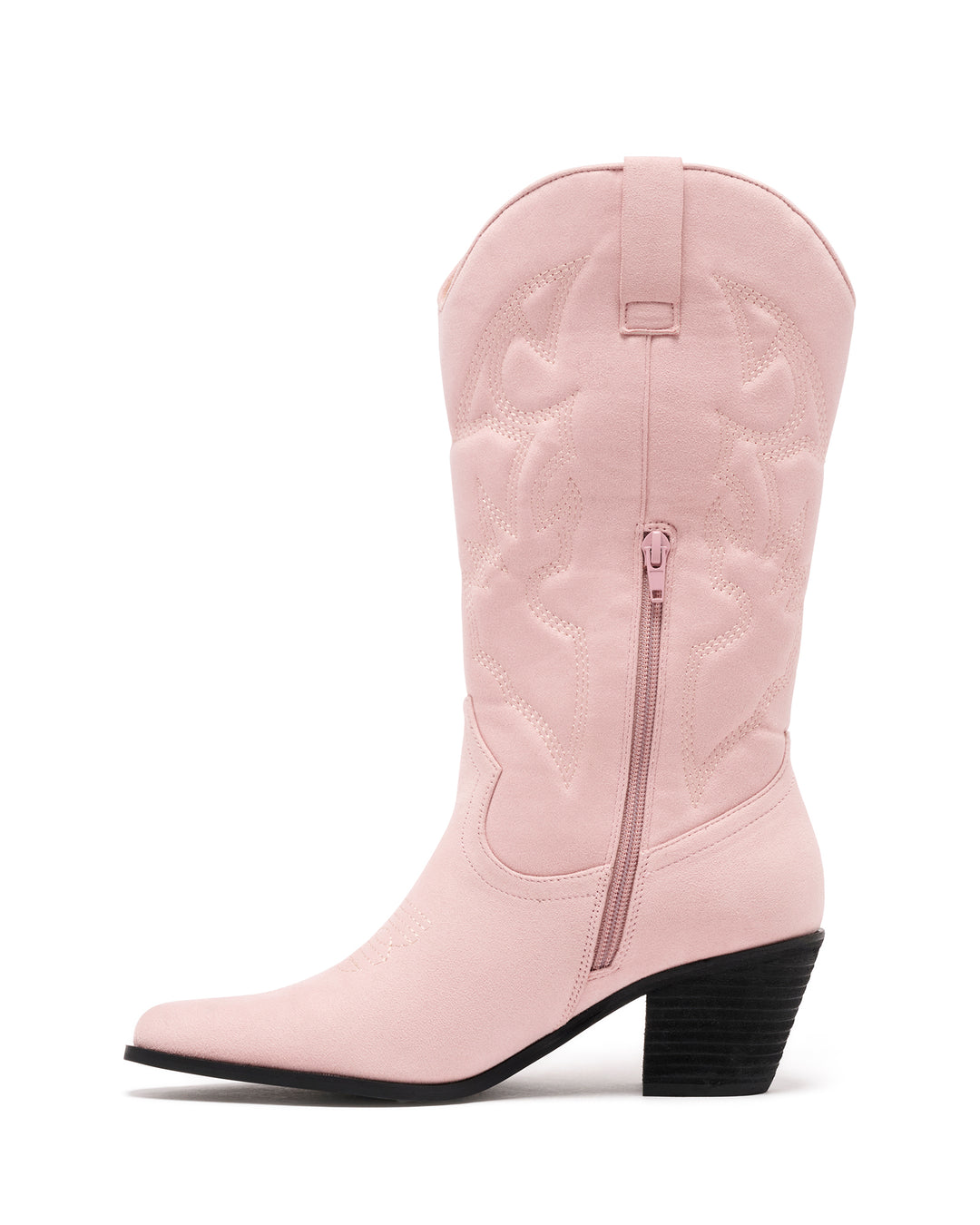 Clayton Cowboy Boot Pale Pink Suede