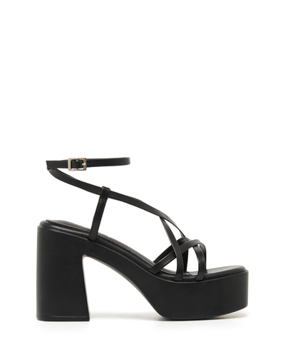 Therapy Shoes Daze Black Smooth | Women's Heels | Sandals | Platform 