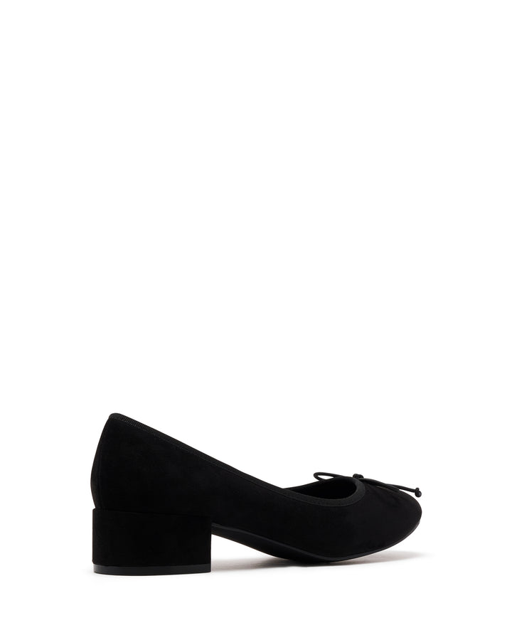 Diana Ballet Heel Black Microsuede