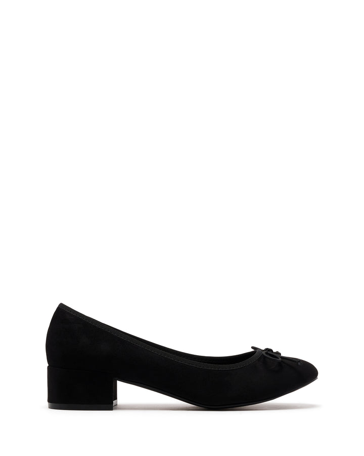 Diana Ballet Heel Black Microsuede