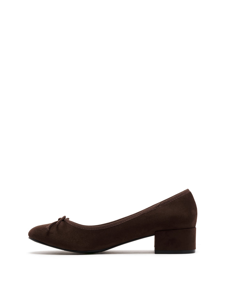 Diana Ballet Heel Chocolate Microsuede