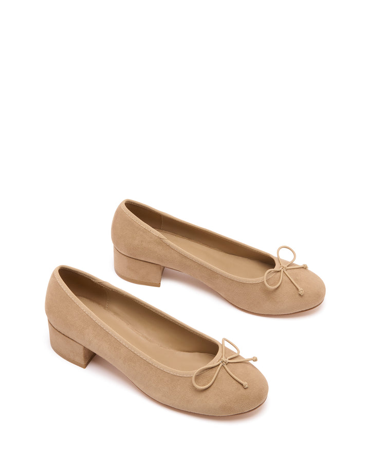 Diana Ballet Heel Mocha Microsuede