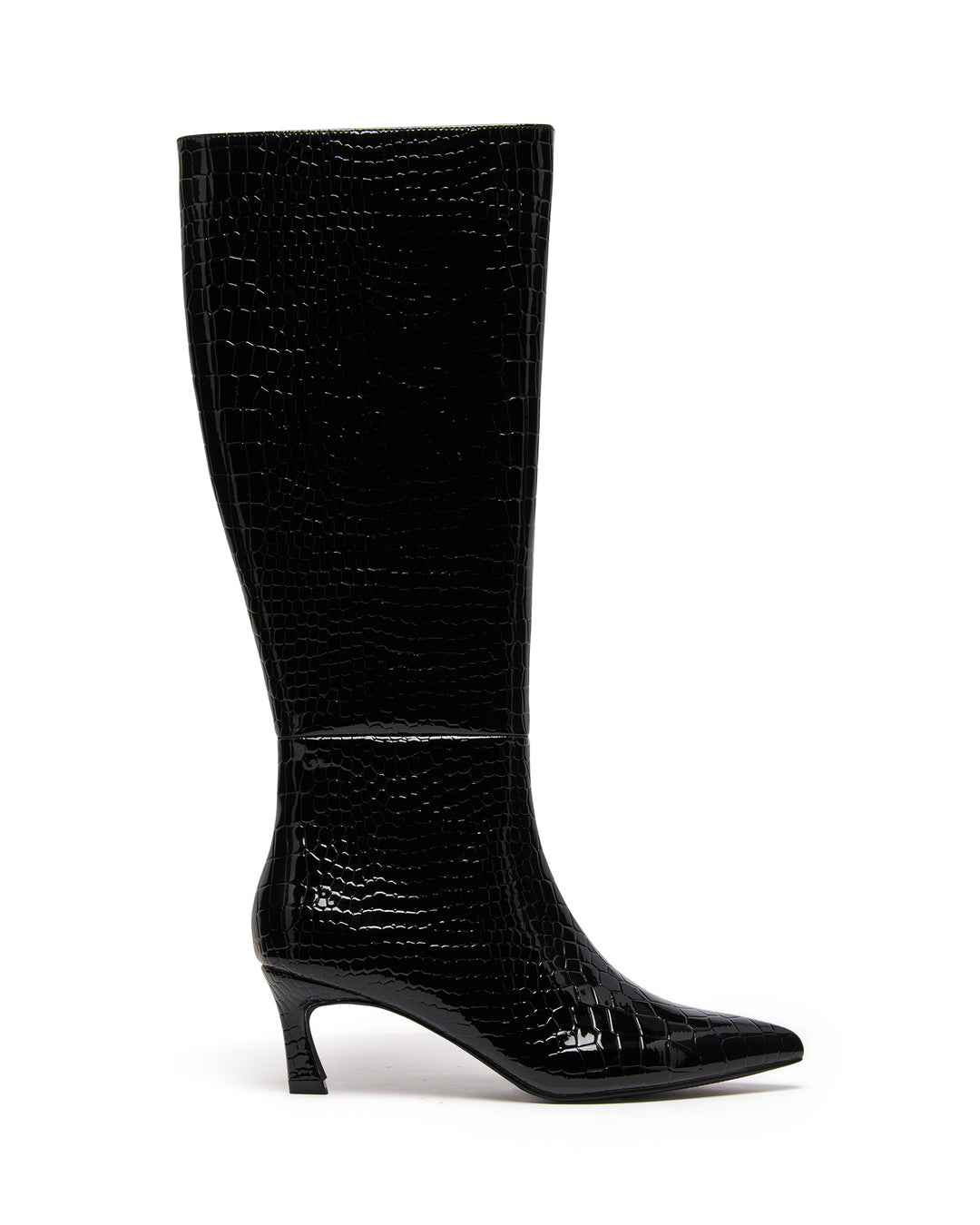 Dove Tall Boot Black Croc