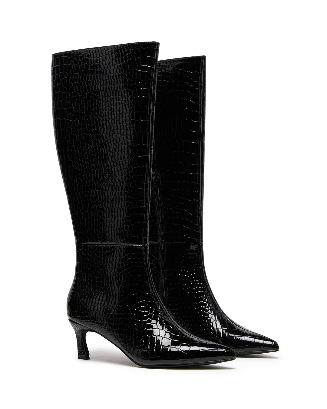 Dove Tall Boot Black Croc