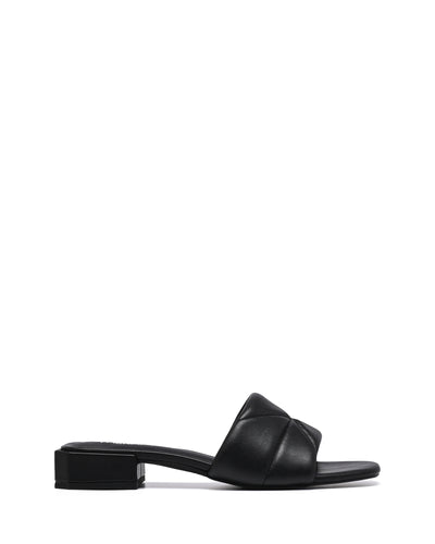 Therapy Shoes Everly Black | Women's Heels | Low Block Mule | Quilted 
