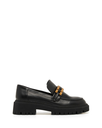 Therapy Shoes Exell Black Smooth | Women's Loafers | Platform | Chunky