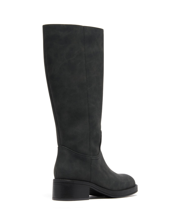 Fever Tall Boot Black Waxy Tumbled