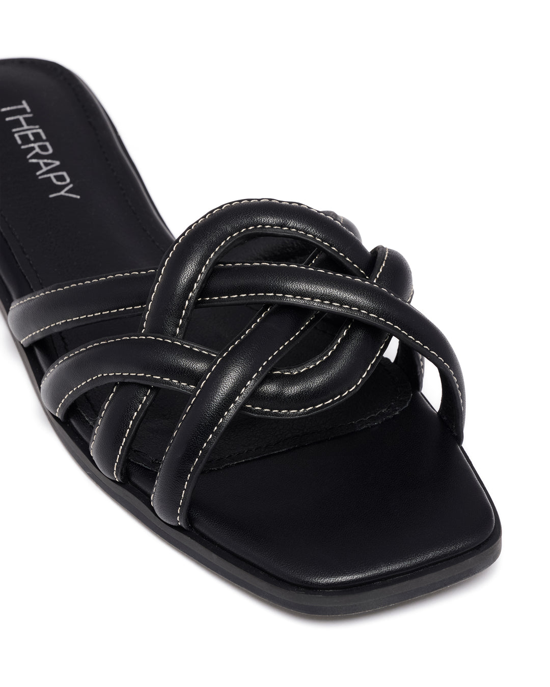 Gabrielle Flat Sandal Black Burnished