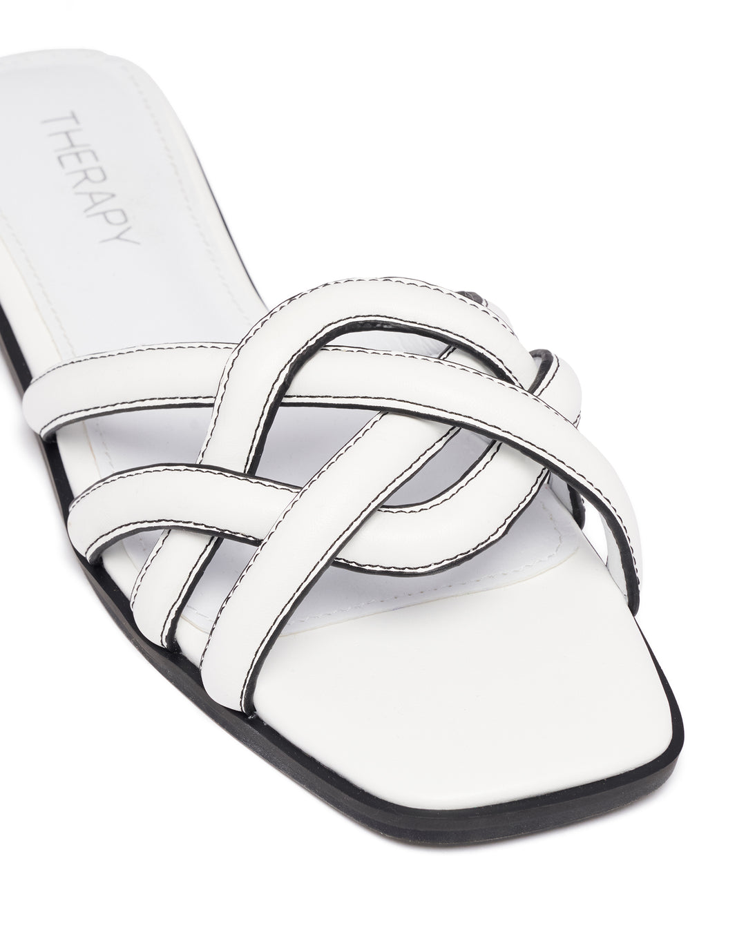 Gabrielle Flat Sandal White Burnished