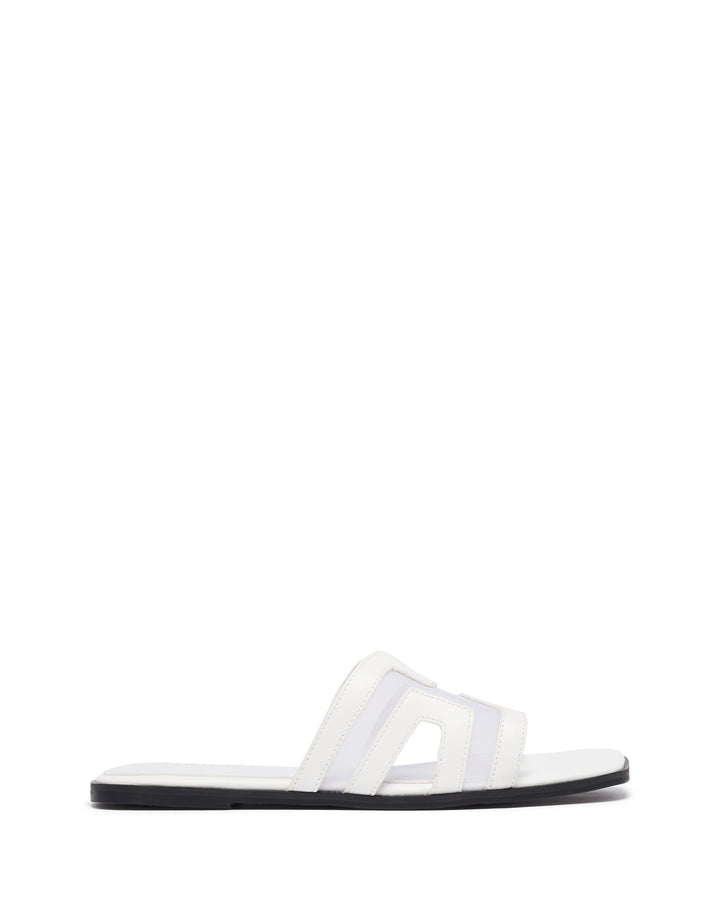 Gaze Flat Sandal White Mesh