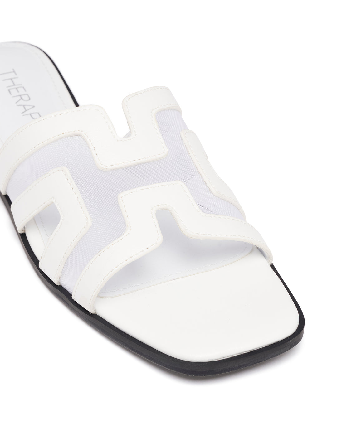Gaze Flat Sandal White Mesh