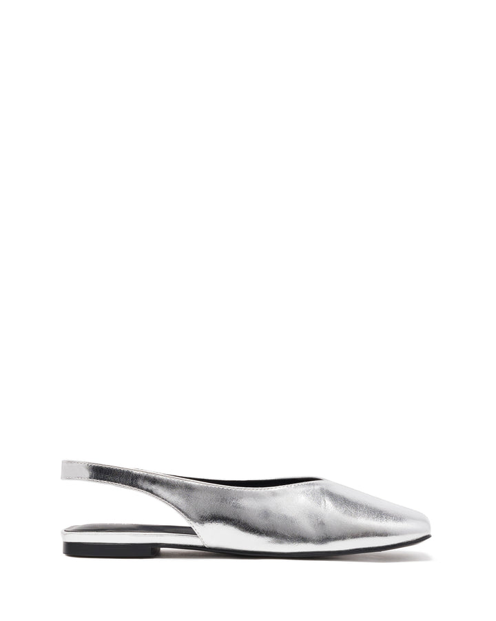 Graze Slingback Flat Silver