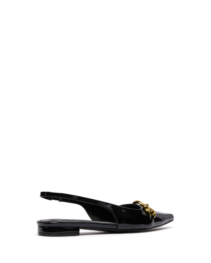Guilty Slingback Flat Black Patent