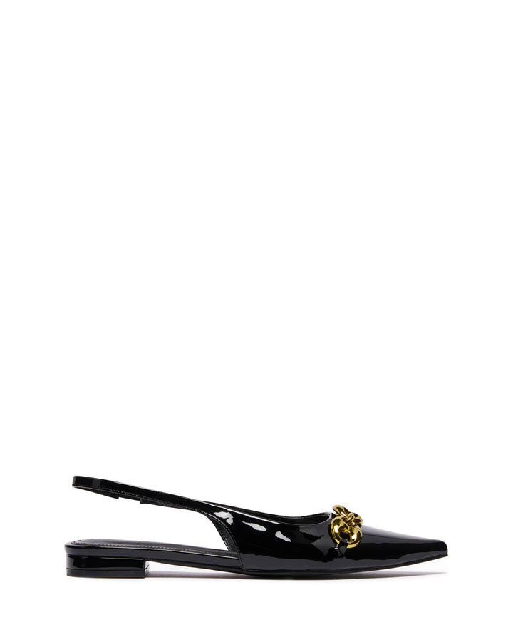 Guilty Slingback Flat Black Patent