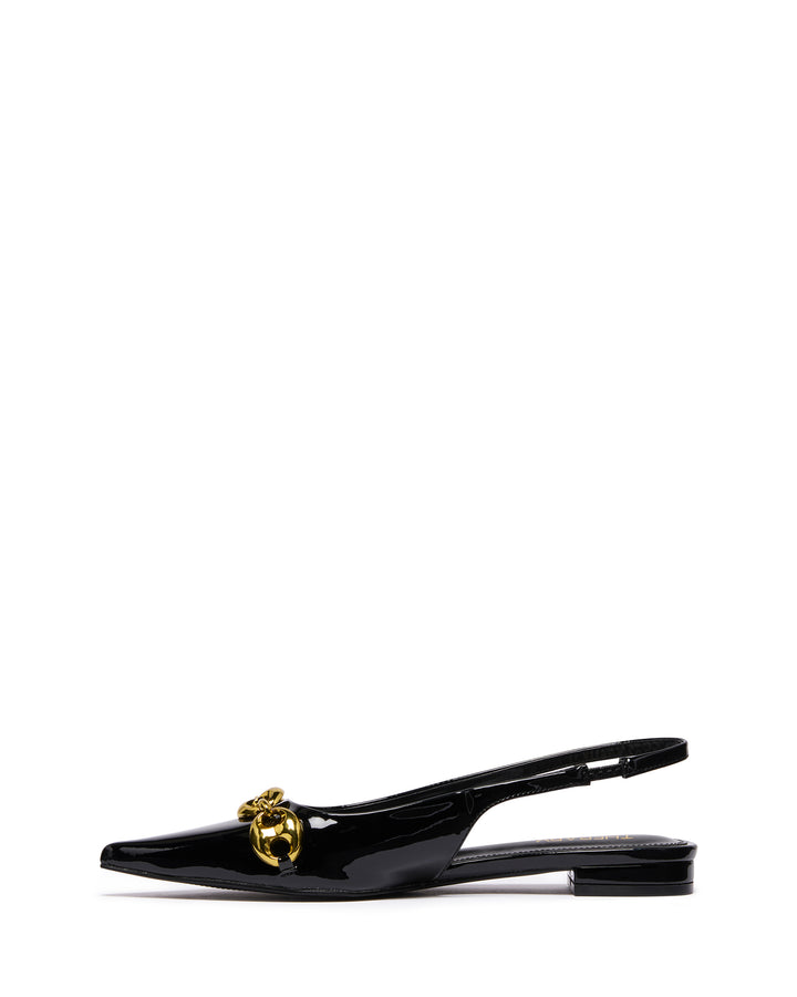 Guilty Slingback Flat Black Patent