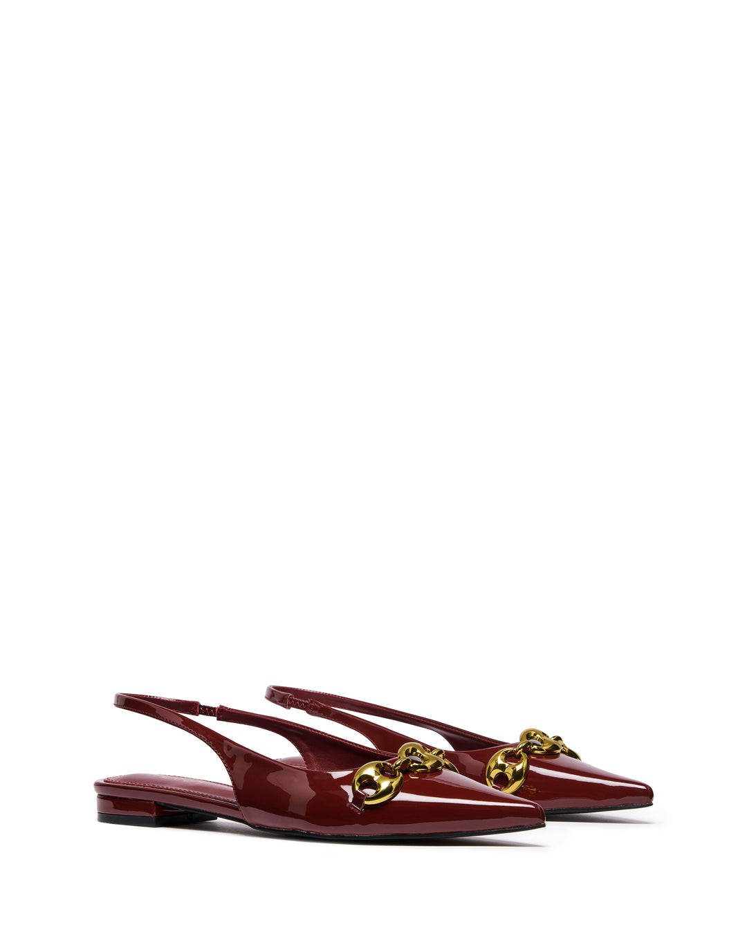 Guilty Slingback Flat Bordeaux Patent