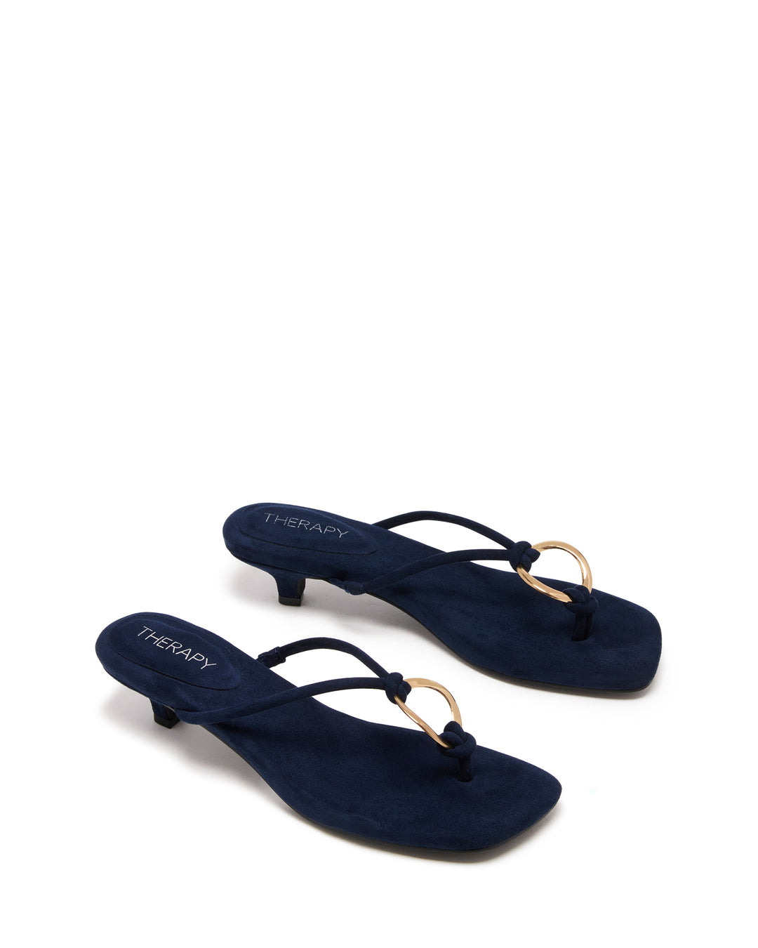 Haydn Thong Heel Navy Microsuede
