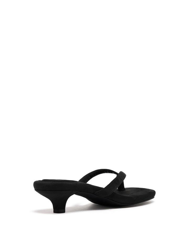 Heatwave Thong Heel Black Microsuede