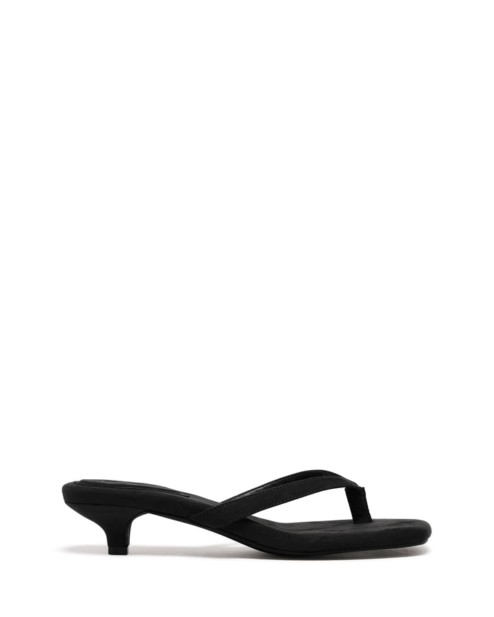 Heatwave Thong Heel Black Microsuede