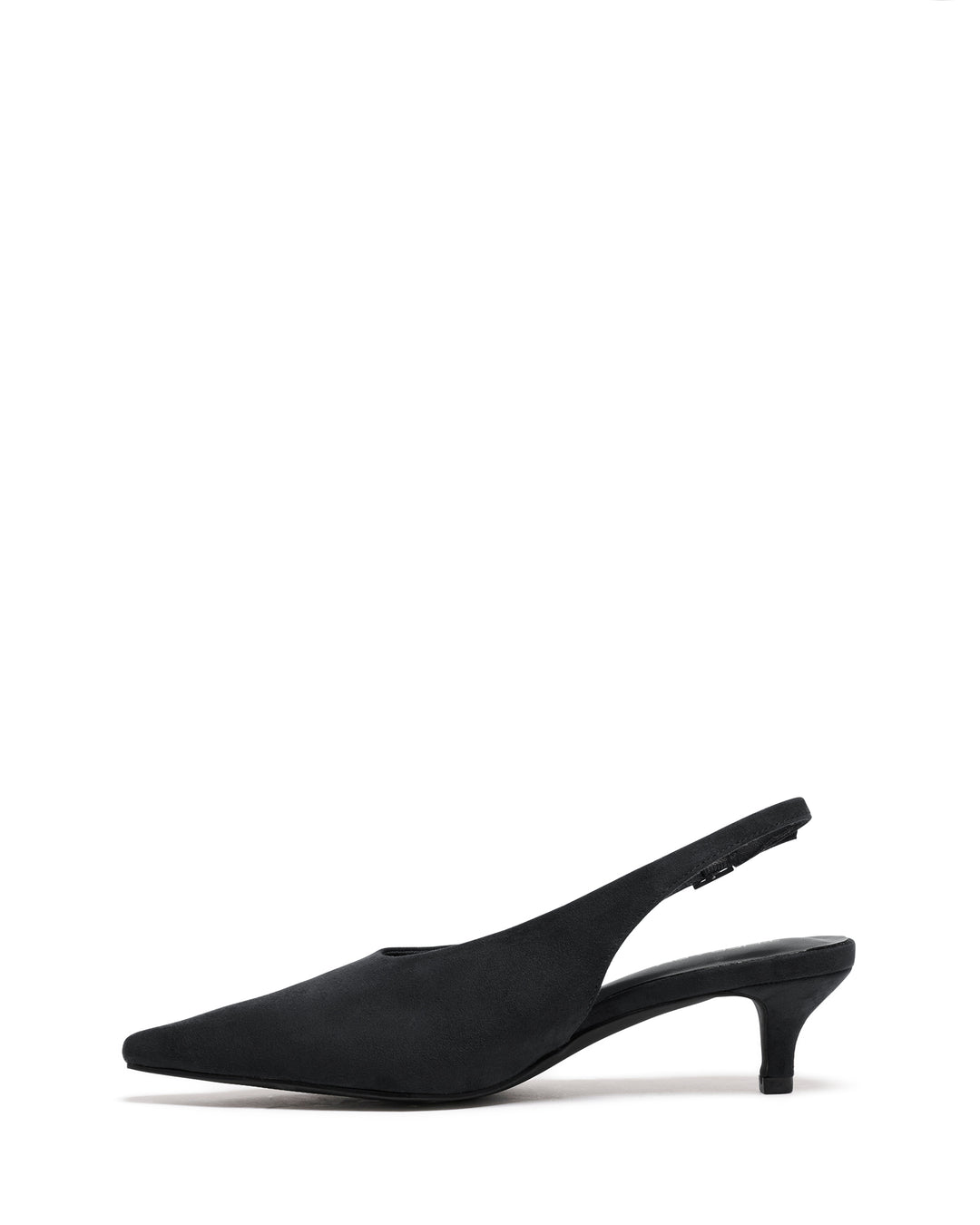 Indiana Slingback Heel Black Suede