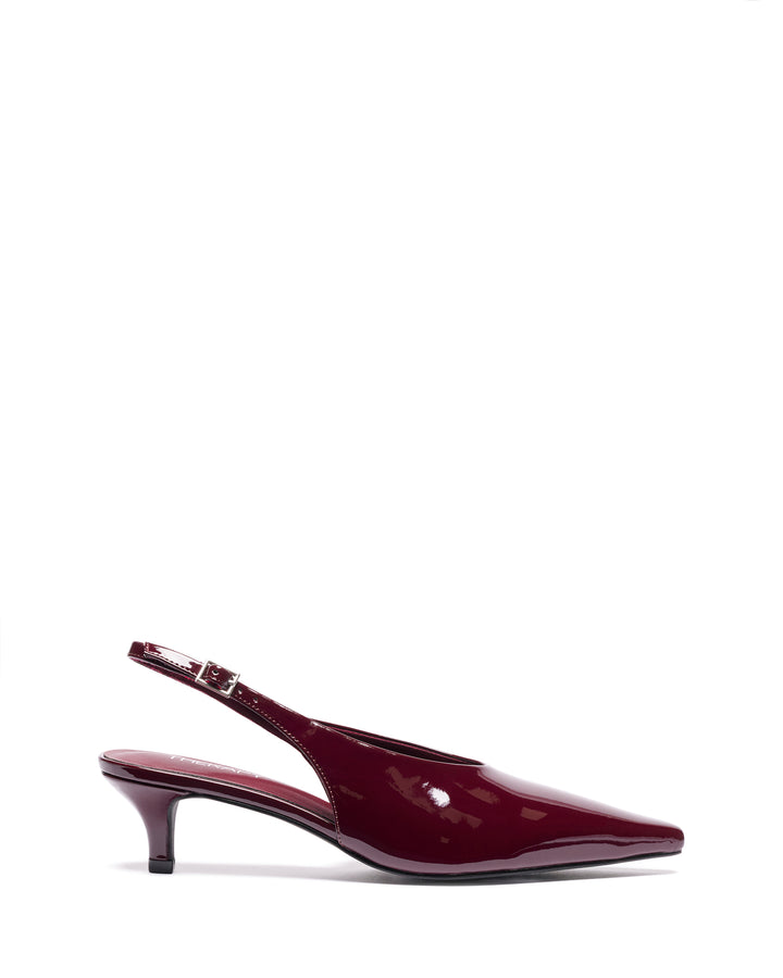 Indiana Slingback Heel Bordeaux Patent
