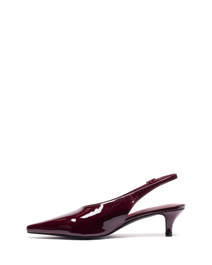 Indiana Slingback Heel Bordeaux Patent