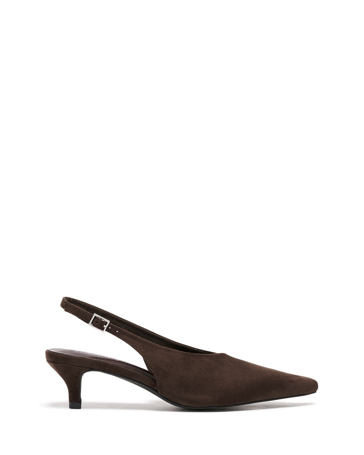 Indiana Slingback Heel Chocolate Suede