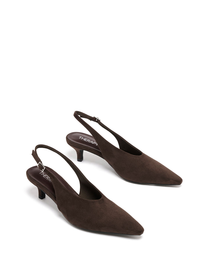 Indiana Slingback Heel Chocolate Suede