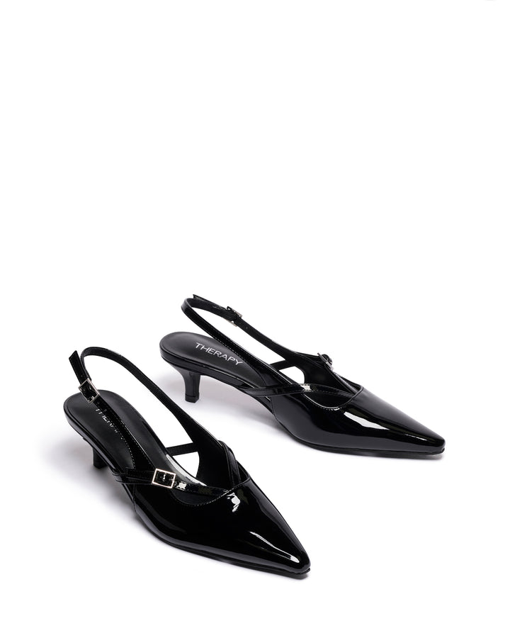 Irving Slingback Heel Black Patent