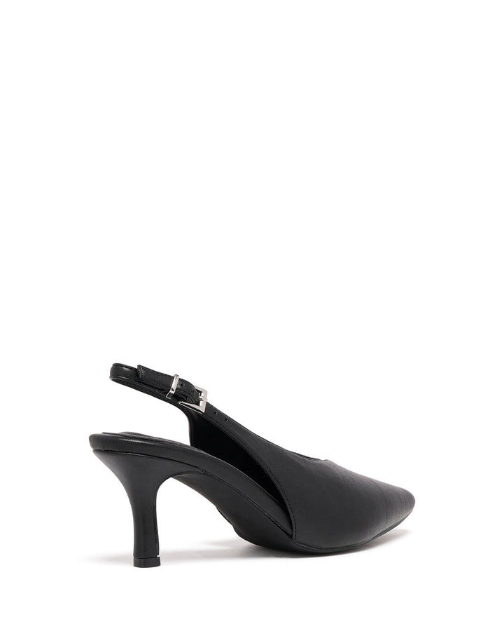 Jacs Slingback Pump Black Smooth