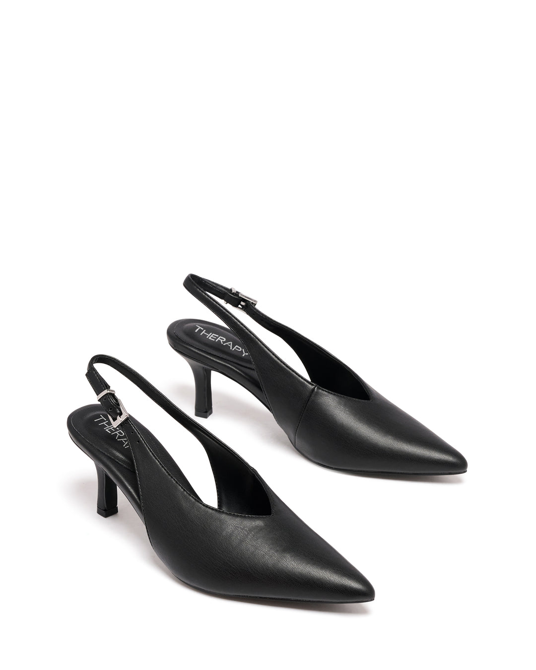 Jacs Slingback Pump Black Smooth