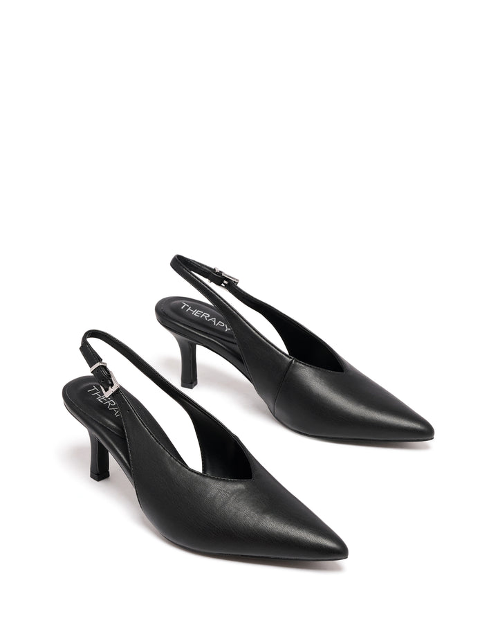 Jacs Slingback Pump Black Smooth