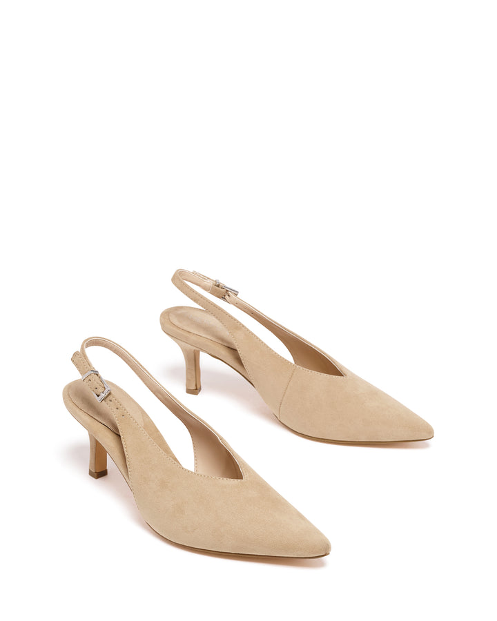 Jacs Slingback Pump Cashew Microsuede