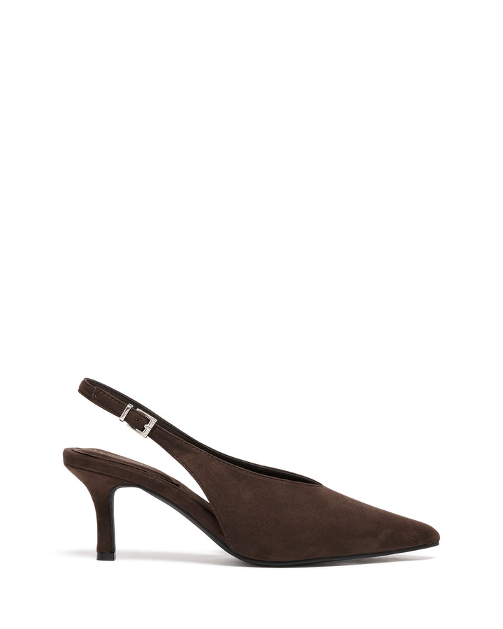 Jacs Slingback Pump Chocolate Microsuede