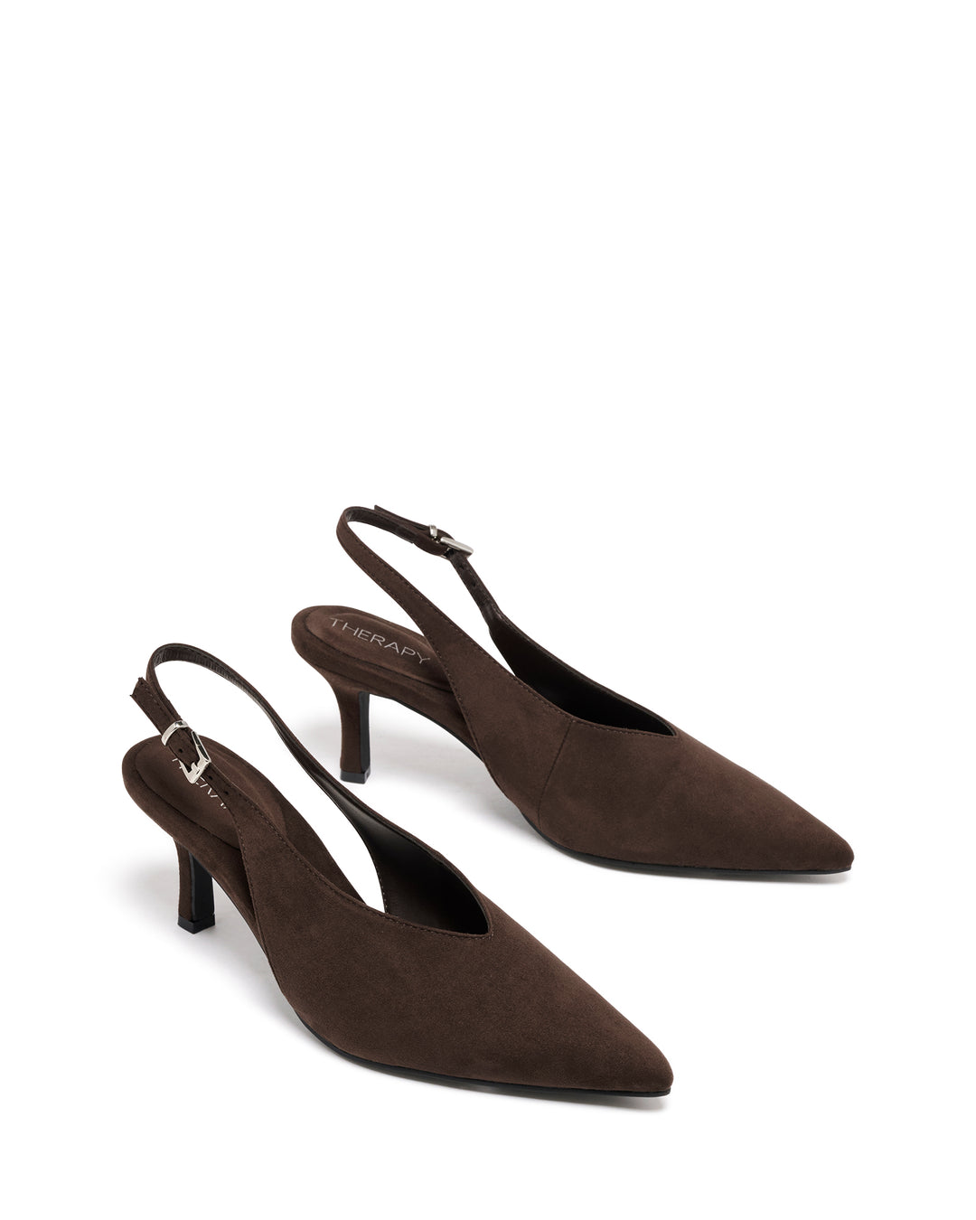 Jacs Slingback Pump Chocolate Microsuede