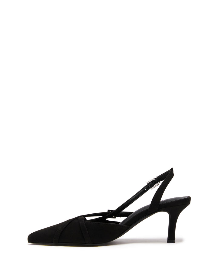 Juicy Slingback Pump Black Microsuede