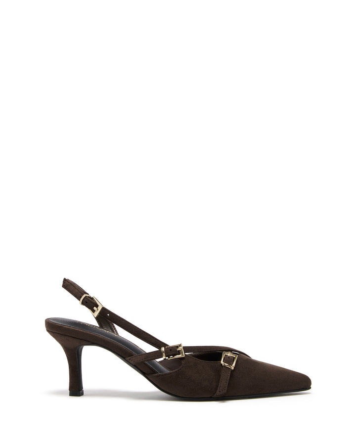 Juicy Slingback Pump Chocolate Microsuede