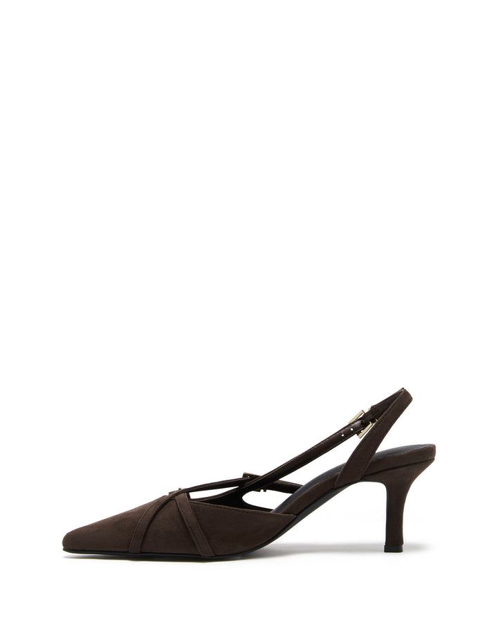 Juicy Slingback Pump Chocolate Microsuede