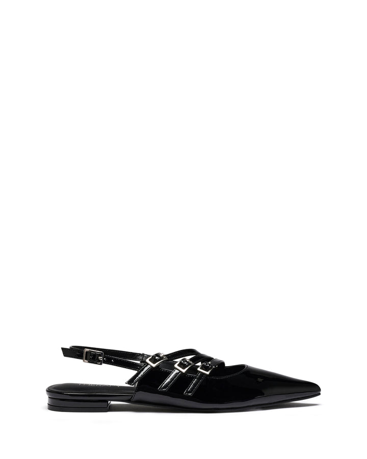 Lisst Slingback Flat Black Patent