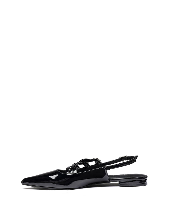 Lisst Slingback Flat Black Patent