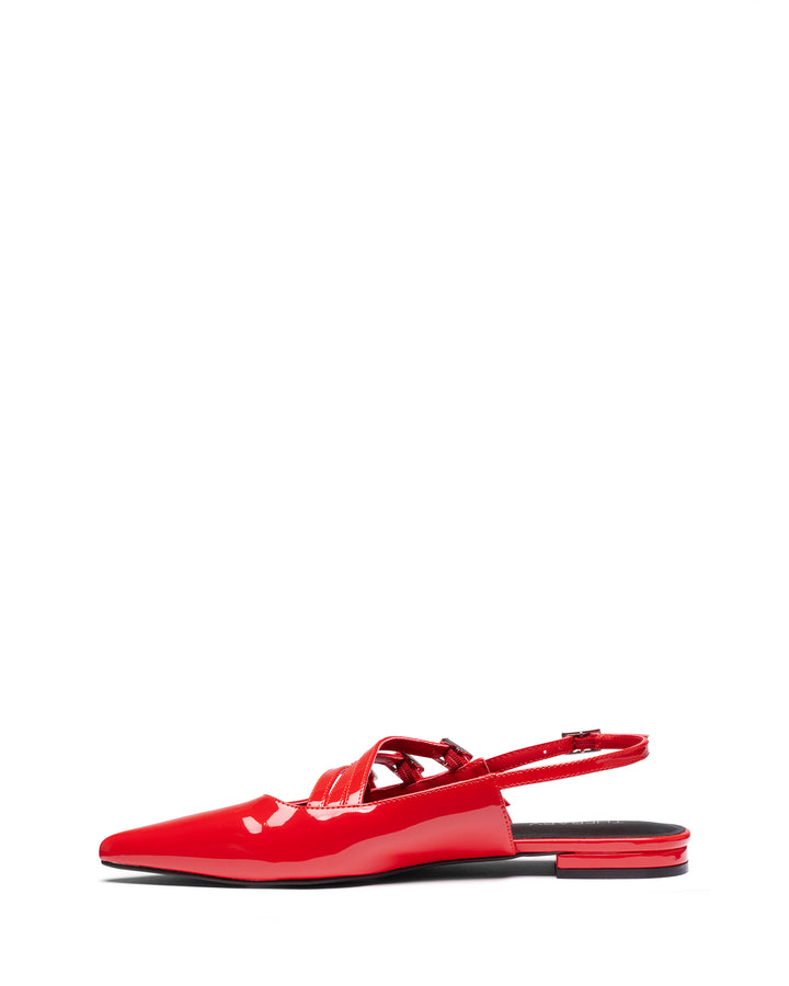 Lisst Slingback Flat Red Patent