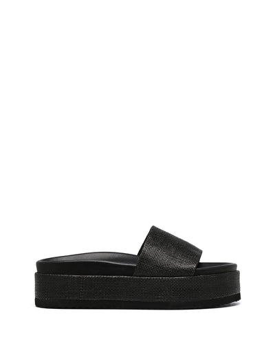 Therapy Shoes Mallorca Black Raffia | Women's Sandals | Slides | Flatform