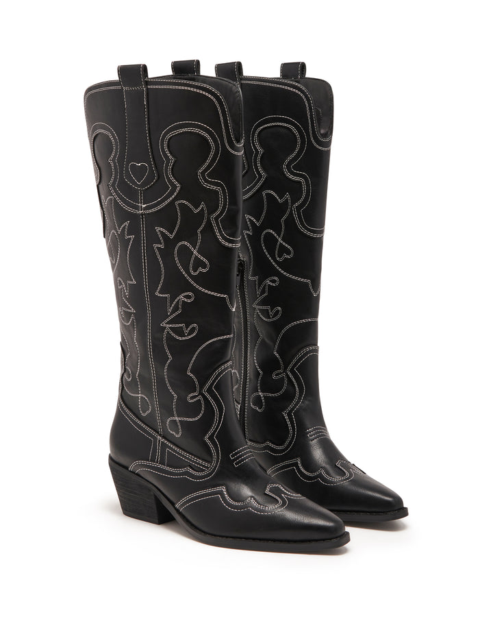 Malvin Cowboy Boot Black Smooth