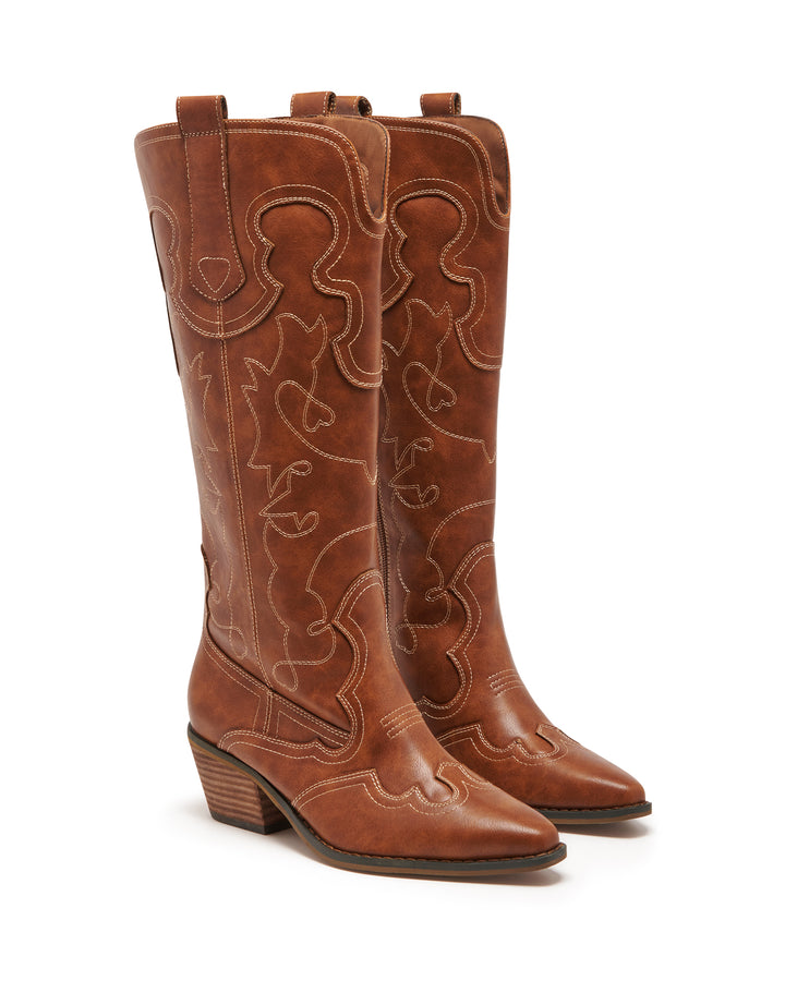 Malvin Cowboy Boot Tan Burnished